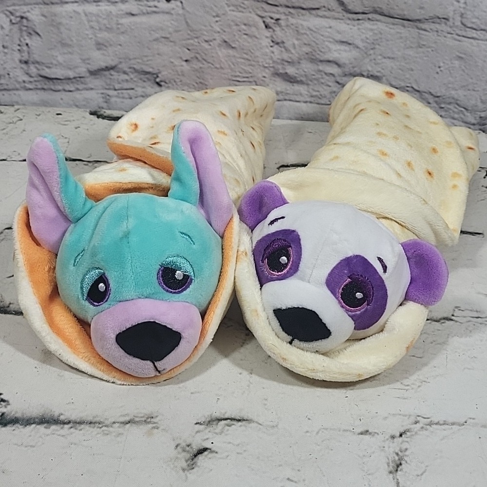 Cutetitos Plush Lot Of 2 Purple Panda Red Chili Blue Dog Both With Wraps‎